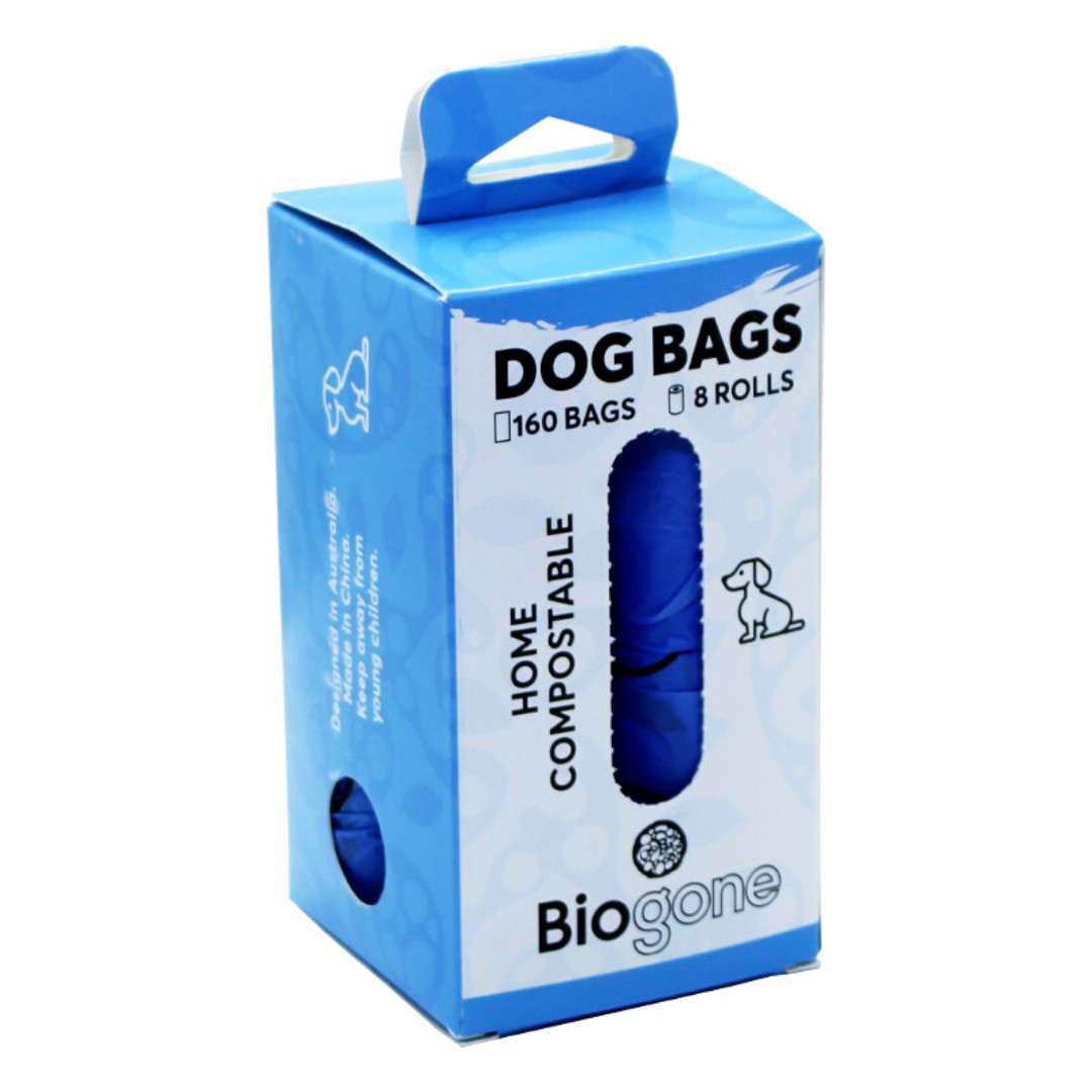 Home Compostable Dog Waste Bags, Pack of 4 or 8 Mini Rolls Biogone